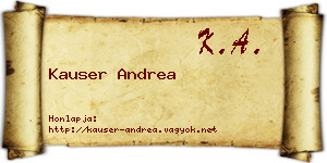 Kauser Andrea névjegykártya