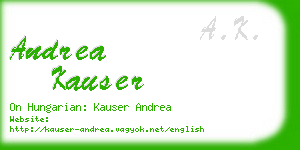 andrea kauser business card